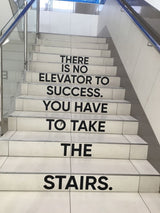 "There Is No Elevator to Success – Motivational Quote Wall Sticker for Stairs" size47x30 inch