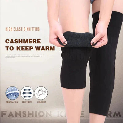 (Pair)Unisex Women Men’s Cashmere Wool Knee Brace Pads | Winter Warm Thermal Knee Warmers Velvet Knee Protector (Random Color)