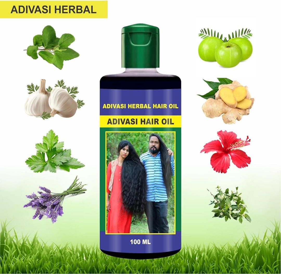 Adivasi Herbal Hair Oil And Shampoo Deal Pack Of 2 – Natural Hair Care Combo For Strong, Shiny, And Healthy Hair (Oil 100ml + Shampoo 200ml)