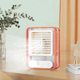 Portable Desktop Air Conditioner USB Mini Air Cooler Fan Water Cooling Fan with 3 Speed Spray Humidifier Purifier for Car Home Rechargeable
