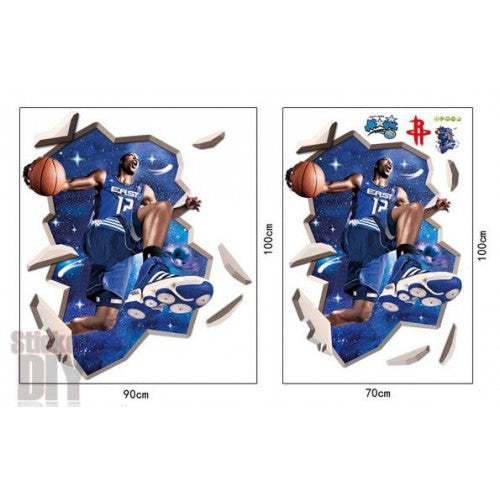 3D Basketball Player Wall Sticker  size 60x90 ay8004