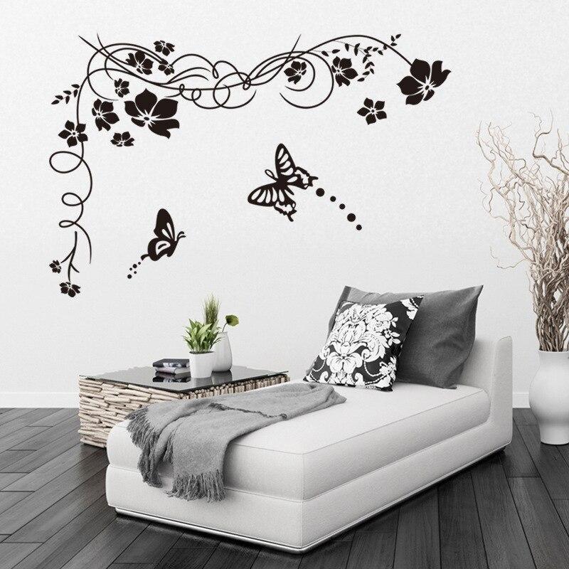 butterfly Vine flower Creative Butterfly Flower Vine Home Decoration wall decals Living room bedroom home Decor Wall Stickers JM7301/ay817