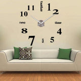Wall Clock Sticker Acrylic Silent Digital Big 3D DIY Self adhesive ZH015