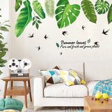3D green leaves wall stickers kids room decoration bedroom living room wall decoration home decoration accessories al8362