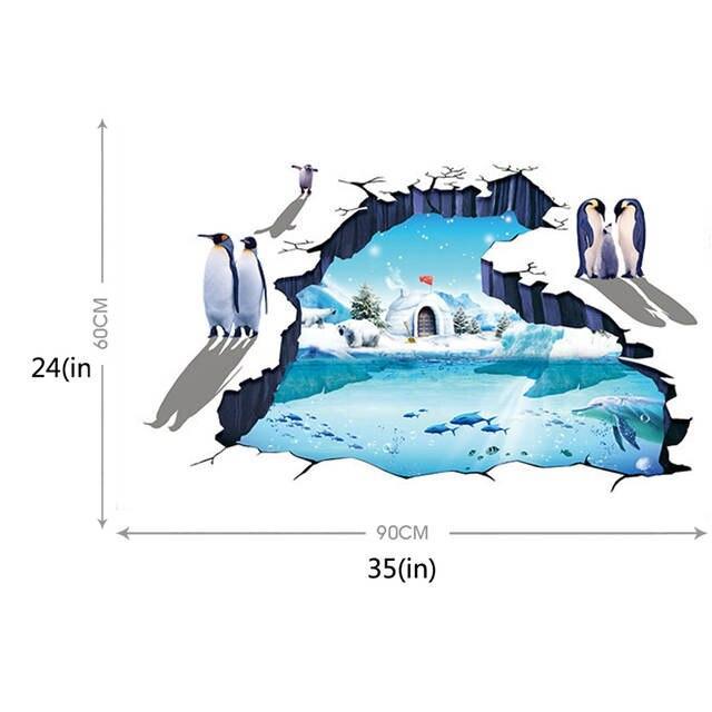 XL8303 SNOW N PINGUIN 3D wallsticker wall sticker stiker dinding