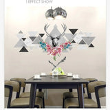 3D Simple Style Deer Head Wall Sticker Living Room Bedroom TV Background Wall Decoration Wall Art