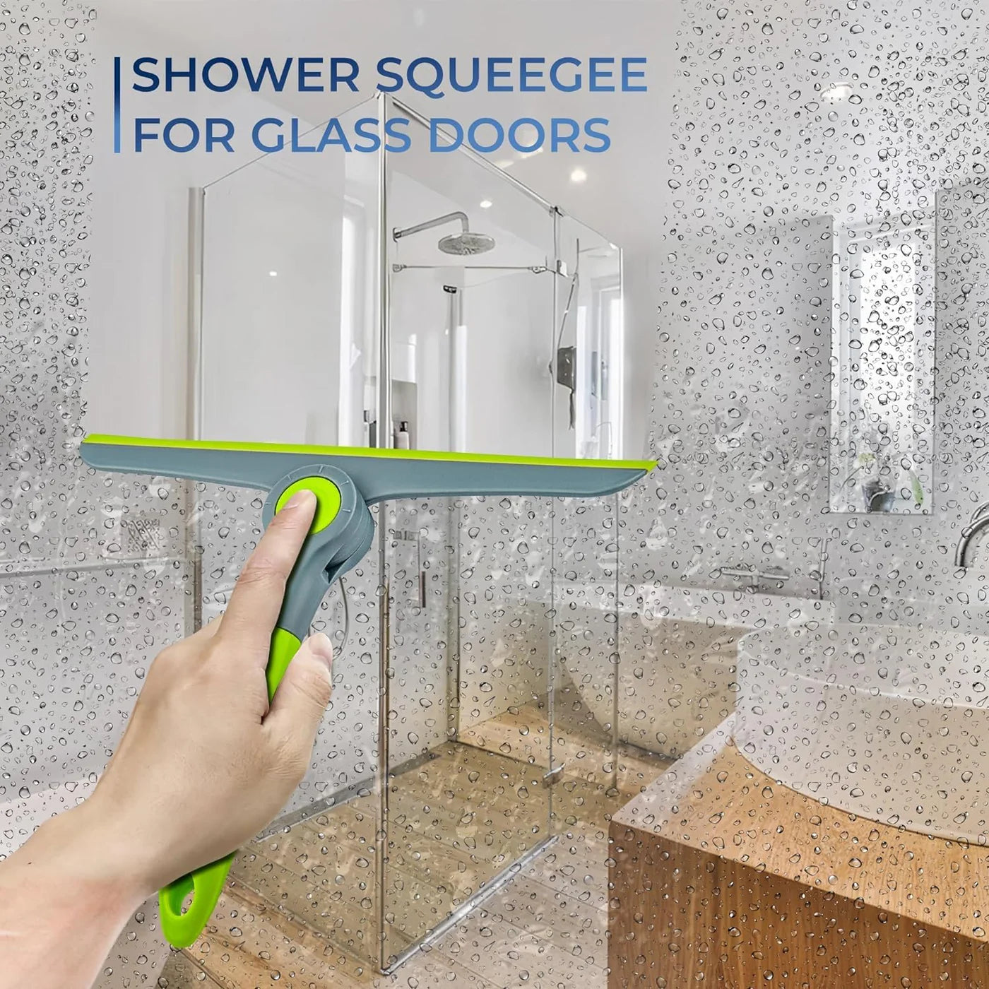 Foldable Wiper with Lock – Multipurpose Window &amp; Mirror Squeegee Tool(random color)