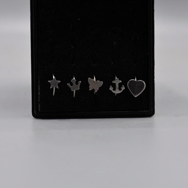 Nose ring pack of 5 design only  used pericing woman