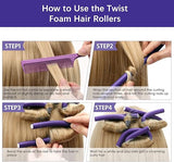 Pack of 10 Hair Rollers Papilotten Hair Rollers, Curls Without Heat Foam Curlers for Women (Random Color)