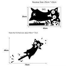 Cartoon Cat Tail Caught Wall Sticker Carved For Home Decor Mural Door Bathroom Glass Windows Decoration Funny Car Decals size 25x50cm Nc1040