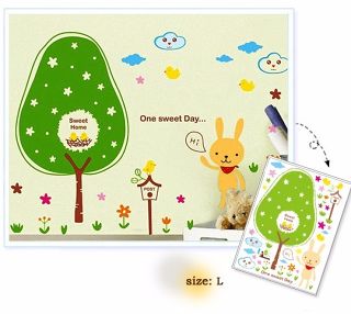 Wall sticker featuring a little bunny on a happy day size 50x70cm lm7023