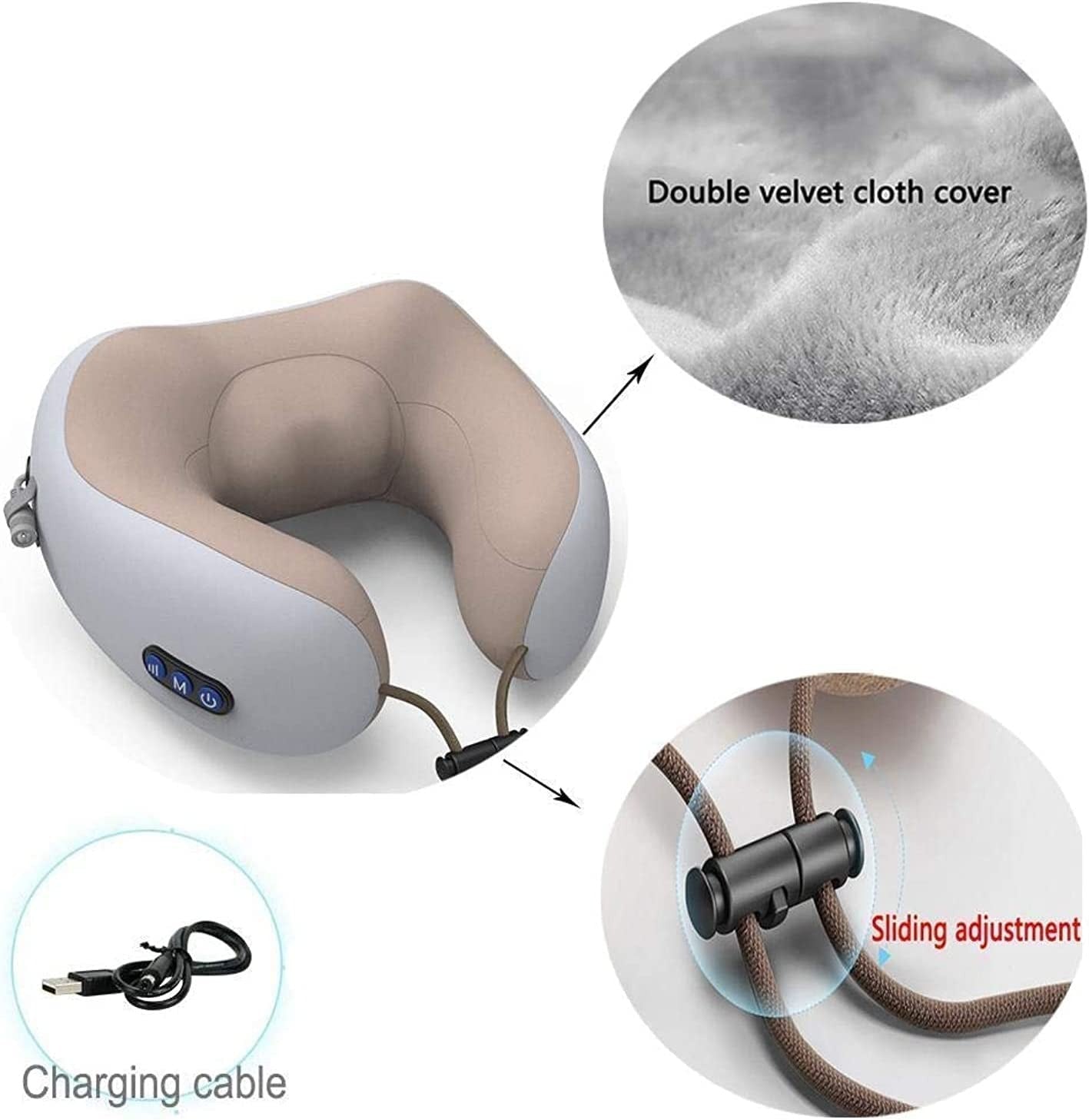 Rechargeable Neck Massager U-Shaped Pillow – Multifunctional Portable Shoulder & Cervical Relaxing Massage for Home, Car, Outdoor