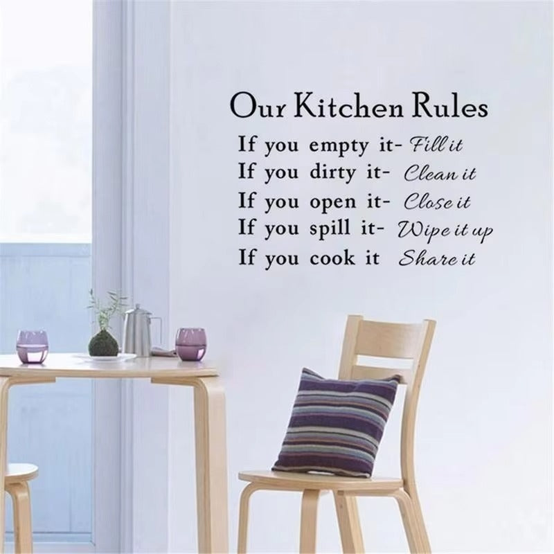 Our Kitchen Rules Cook Words Quote Wall Stickers Art Decals Home Decor NEW Room Decoration Accessories Kitchen Wall Stickers  DZ007  Size:45*60cm