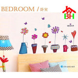 Ay947 Cute Flower Wall Sticker Kitchen Window Sticker Butterfies Wall