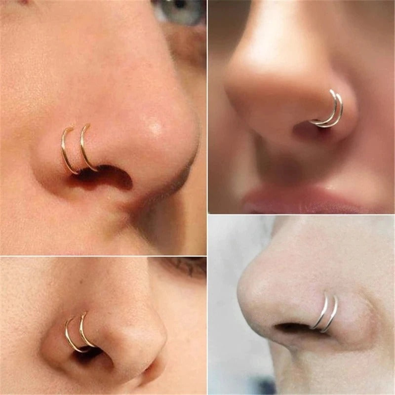 Colourful stainless steel nose hoop lip nose ring stud earrings body pericing jewelry punk style