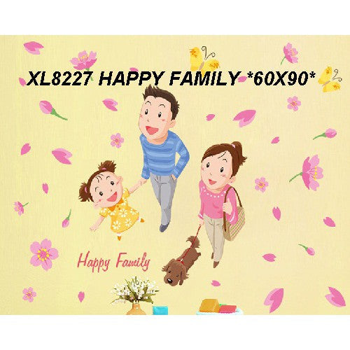 Cartoon family parents and children beautiful wall stickers XL8227