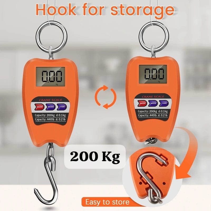 Heavy-Duty Mini Crane Scale with LCD Display – Portable Digital Hanging Weight Scale for Industrial Lifting ( random colour )
