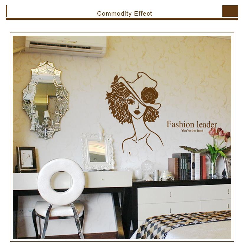Fashion Leader Wall Stickers, Wallpaper Stickers, Rental Friendly, Removable, DIY, Redecorating, Interior, Women, Girls, Fashionable, Modern, Hats, Actress Hats size 50x70 ay7078