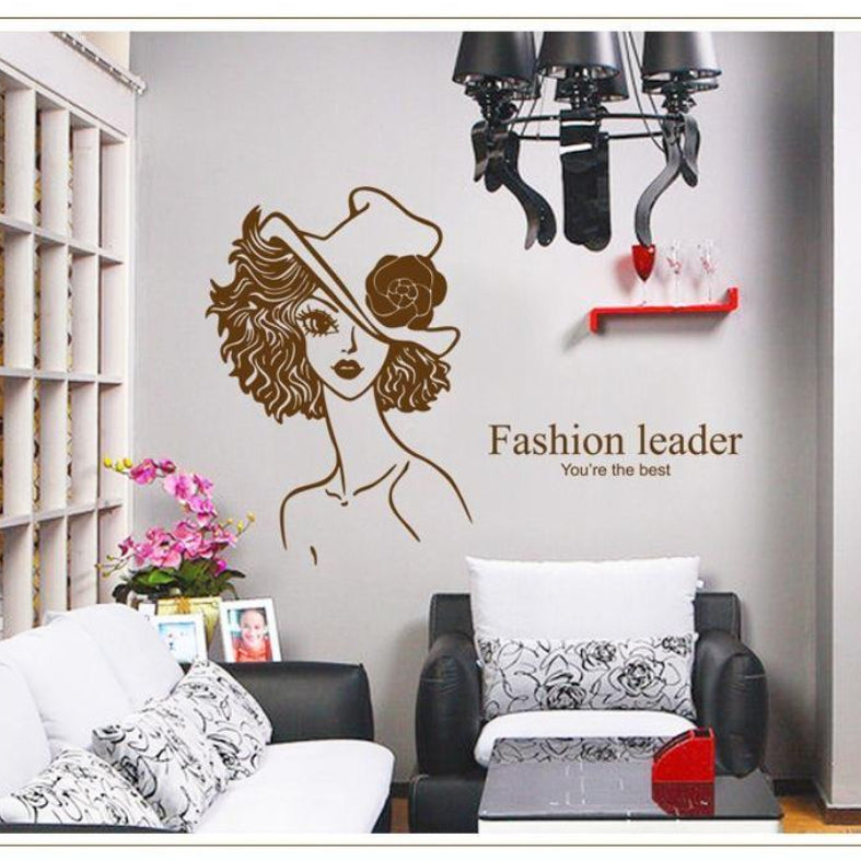 Fashion Leader Wall Stickers, Wallpaper Stickers, Rental Friendly, Removable, DIY, Redecorating, Interior, Women, Girls, Fashionable, Modern, Hats, Actress Hats size 50x70 ay7078