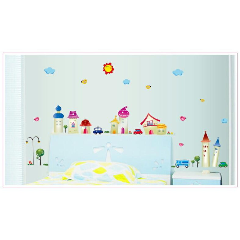 Wall sticker - Fairytale town size 50x70 ay7059