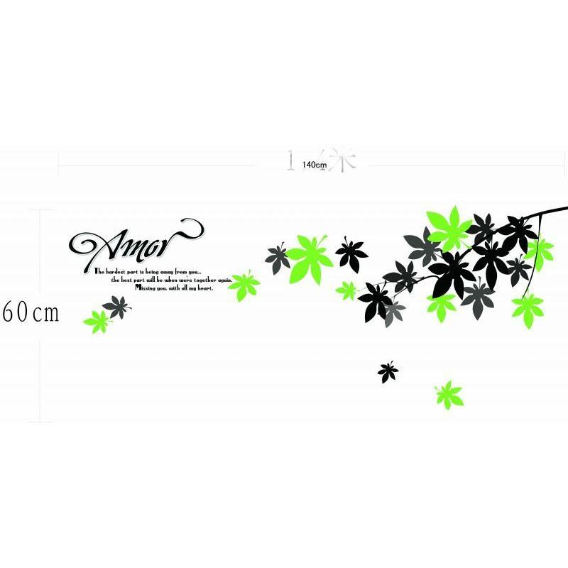 Summer Maple Wall Sticker, Wallpaper Sticker, Rental Friendly, Removable, DIY, Redecoration, Interior, Maple, Love, Amor, Leaf size 50x70 ay718