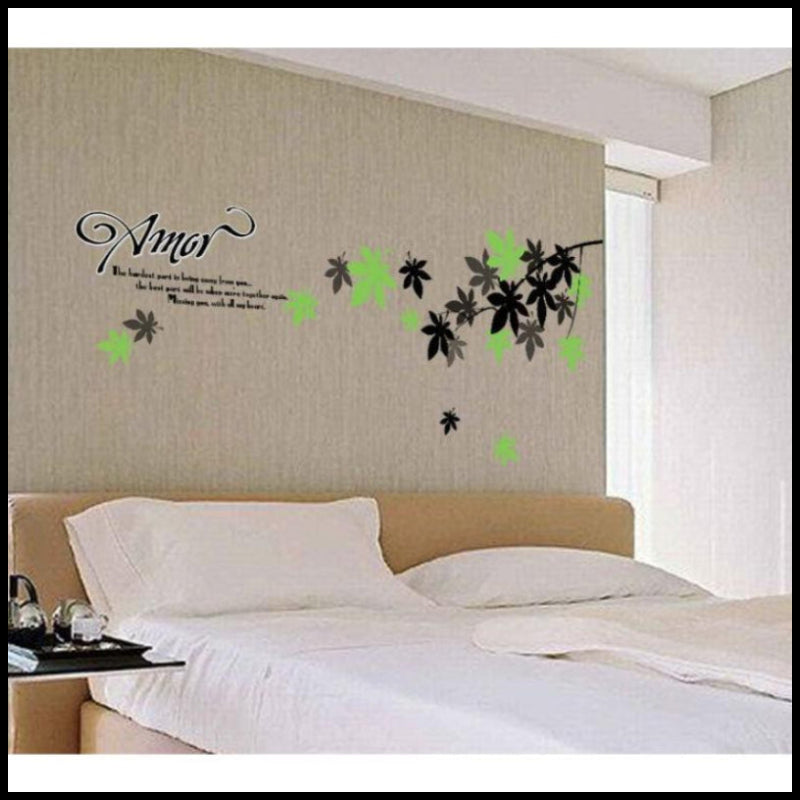 Summer Maple Wall Sticker, Wallpaper Sticker, Rental Friendly, Removable, DIY, Redecoration, Interior, Maple, Love, Amor, Leaf size 50x70 ay718
