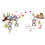 Cartoon Owls Photo Frame Wall Art Stickers Decal DIY Kids Bedroom Home Decor SK9121