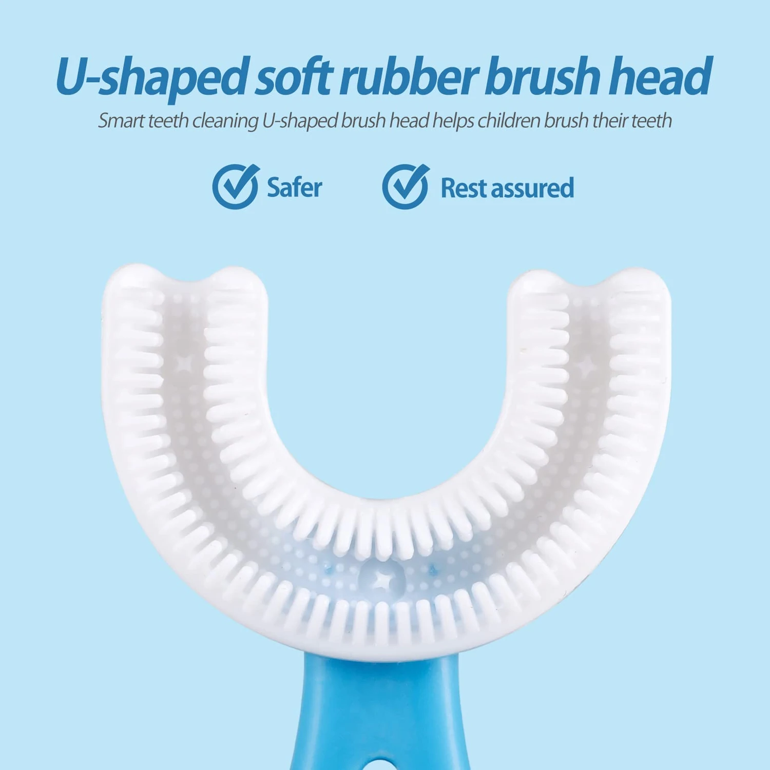 1 PC - 360 Degree U-Shaped Baby Toothbrush Children Child Toothbrush Teethers Baby Brush Silicone Kids Teeth Oral Care Cleaning (With Box)(random color)