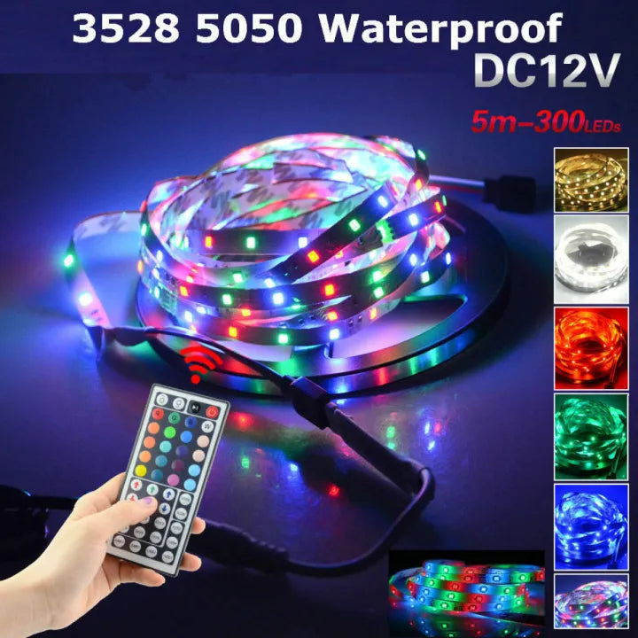 NEW RGB LED Strip 5 meter Top Quality With Remote And 12V Power Supply  (multicolor)