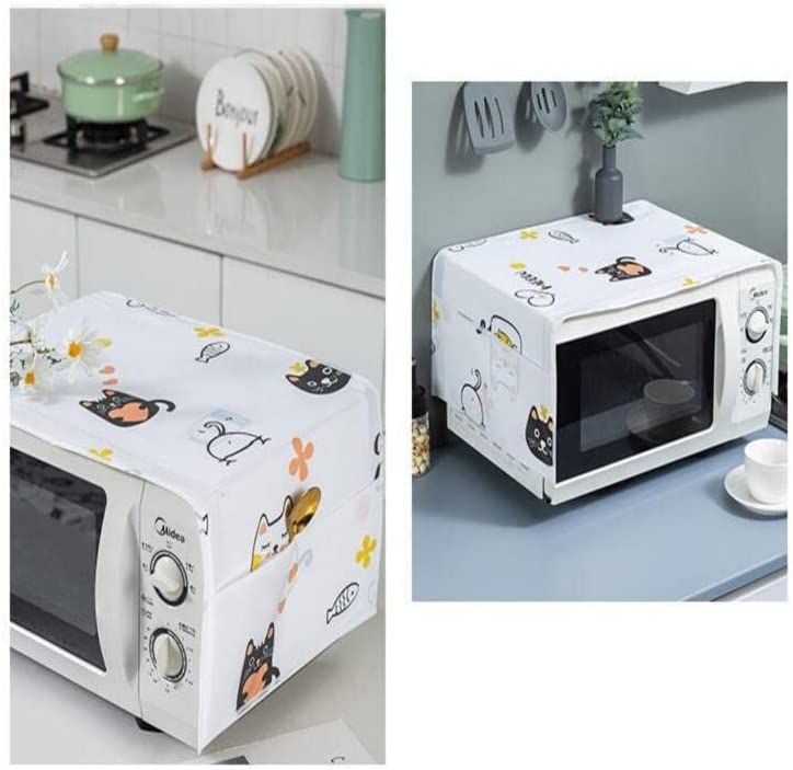 Oven Cover Kitchen Microwave Cover Waterproof Oil Dust Double Pockets Microwave Oven Cover (Random Design) (Made in China)