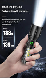 Rechargeable White Laser Super Battery Aluminum LED Flashlight, Body  Tactical,Long Battery Zoomable, Light