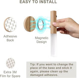 LED Wood Night Light PIR Motion Sensor Magnetic Wall Lamp USB Rechargeable Lights Home Staircase Bedroom Lamp Bedside Lighting