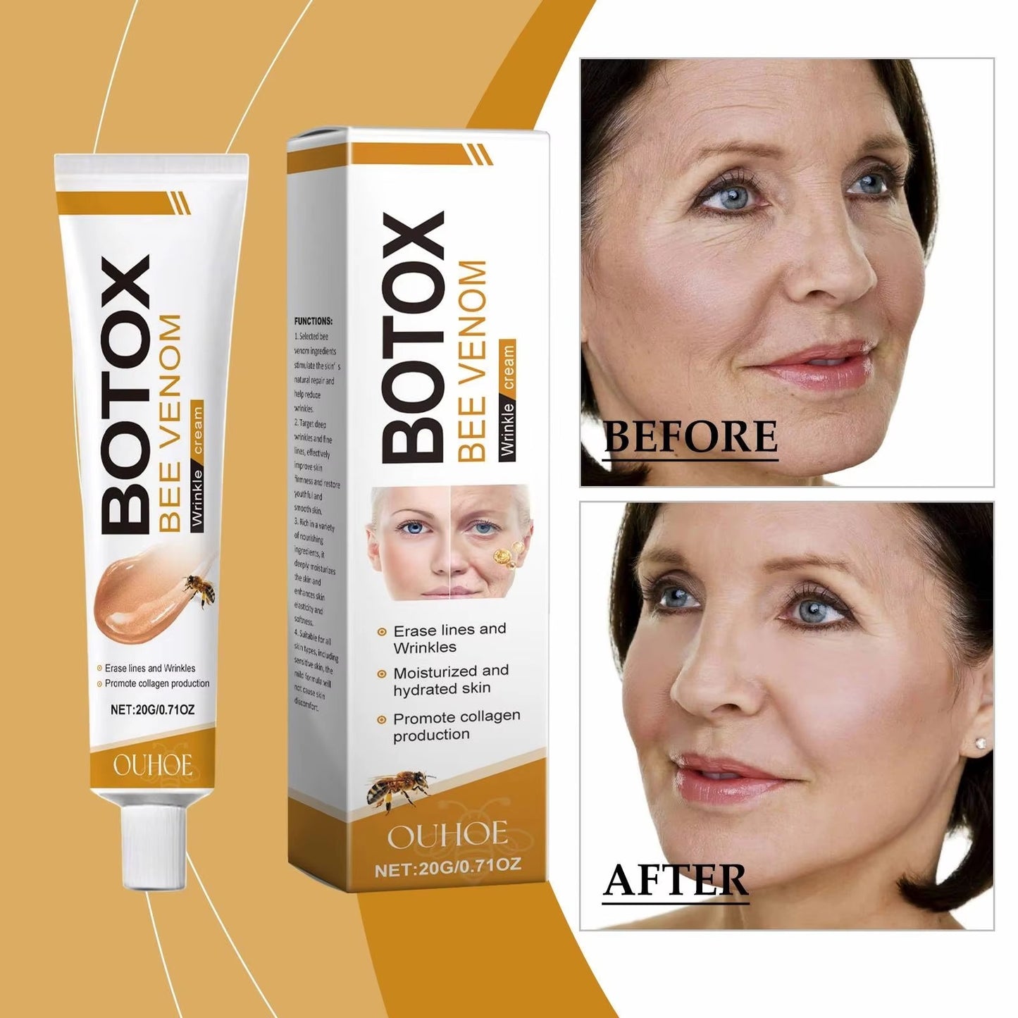 Botox Bee Venom Wrinkle Cream | Anti?Aging Moisturizer | Collagen Boost | Reduce Wrinkles & Fine Lines 20gm