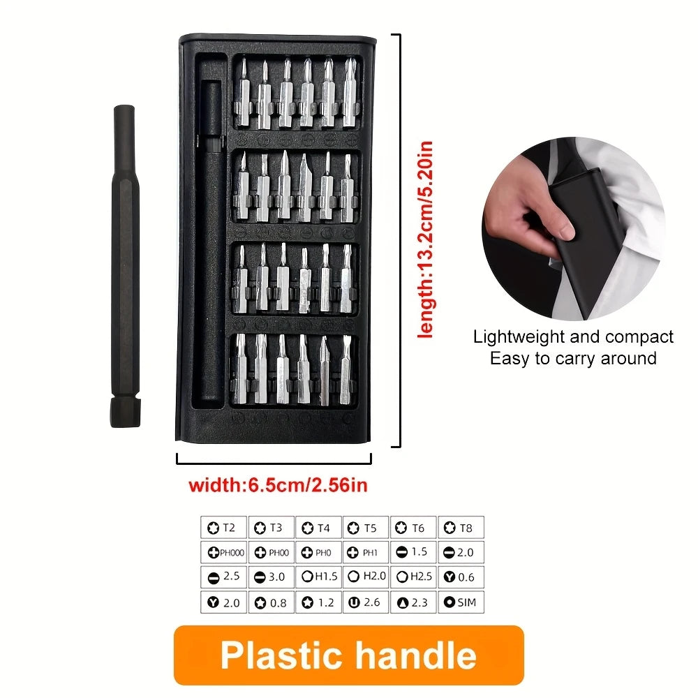 24 in 1 Precision Mini Magnetic Screwdriver Set, 24 in 1 Tool Kit, The Ultimate Electronic Repair Tool Kit for Phone, Tablet, Computer, Laptop, PC, Game Controller, Watch, Precision Screwdriver Set Magnetic