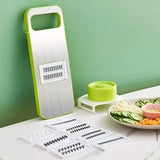 5-in-1 Multi-Functional Vegetable Slicer & Grater – Adjustable Mandoline Cutter with Interchangeable Blades for Kitchen, Fruits & Vegetables