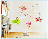 Chaklii Air Flight Wall Sticker Home Decor Cartoon Airplane Balloon Home Decoration Room Decals Wall Art Sticker Wallpaper AY1908