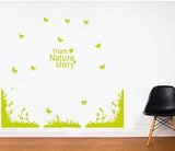 Jm8219 Green Grass Butterfly Art Mural Vinyl Waterproof Wall Stickers Kids Room Decor Nursery Decal Sticker Wallpaper