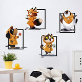 Cartoon funny cat graffiti wall can be moved, stickers art decoration for men and women room bedroom stickers for children, the wall of the rain stick size 60x90 XH3902
