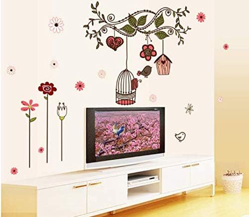 Simple Warm Pink Birdcage Removable Wall Sticker Ay7102
