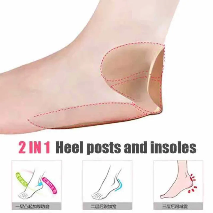 T shape high heel grip for foot support | Heel Cushion Pads T Shape Heel Sticker Tape Arch Support Insoles High Heeled Shoes Patches Foot Care Protector - Black