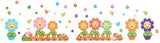 Flower Fence Design Removable Wall Sticker DIY Wallpaper dlx516w