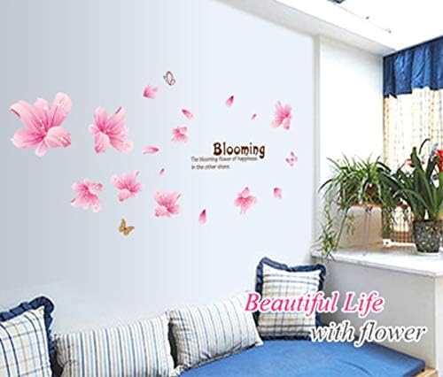 Peninsula Liangpin DIY Seamless Wall Sticker-Pink Flower Blooming AY7172