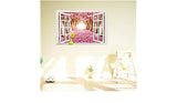 AY9234D cherry tree avenue 3d fake windows landscape green pvc wall sticker Removable wall stickers home decor wall decor