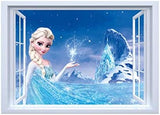 NC5070 3 Frozen Elsa 3D Window View Decal Wall Sticker
