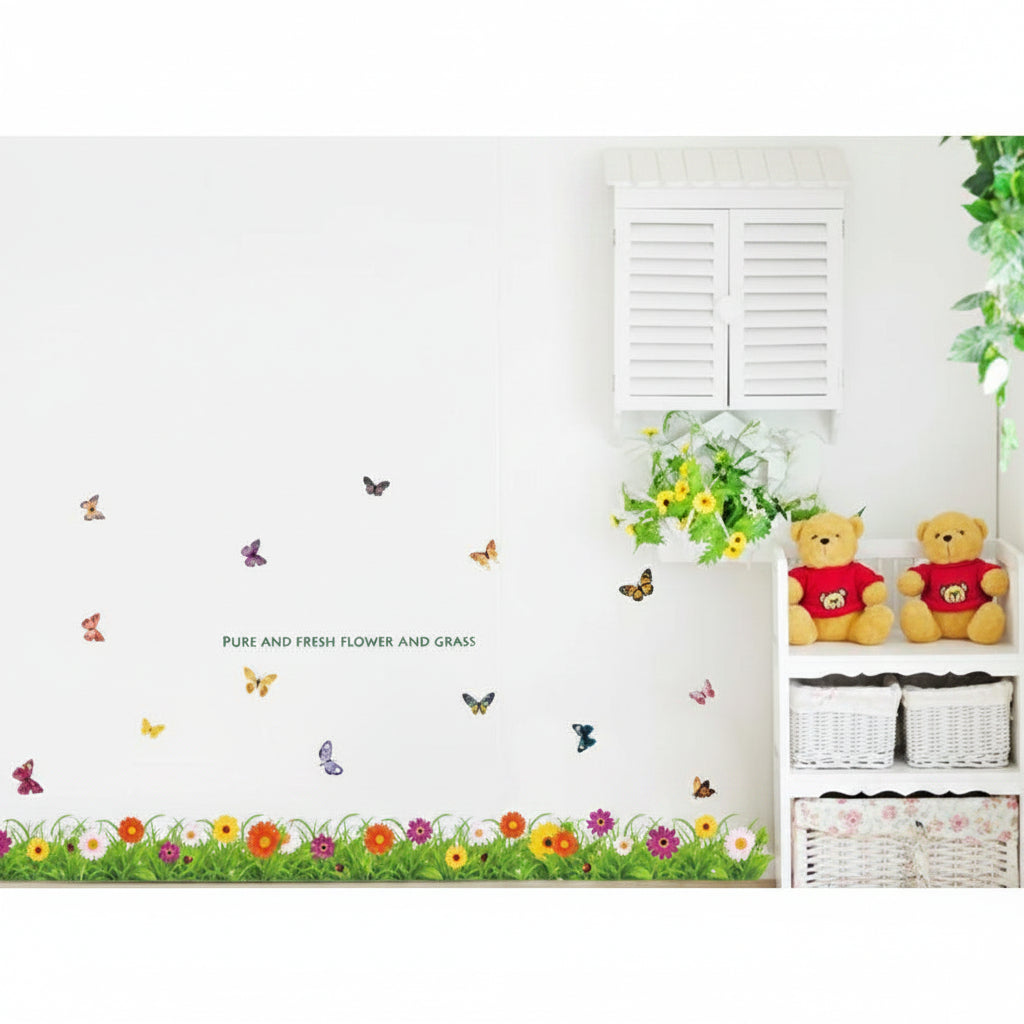 Wall Stickers Decor Skirting line Baseboard Kicking Line Flower Lobby Living Room Dining Room Stair Corridor size 50x70 am5001