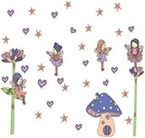 Lovely Cartoon Mushroom Star Girl Wall Stickers Removable Wall Decals Home Decor Pvc Art Mural Bedroom Kitchen Room Nursery Decoration