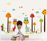 Cute deer wall stickers for kids rooms home decor cartoon animals wall decals DIY mural art poster size 50x70 ay7231