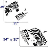 DNVEN 35 inches x 35 inches Zebra Head Black and White Wild Vinyl Wall Sticker Zebra Wall Decals Animal Print Home Murals Decor for Bedrooms Living Rooms size 120x60cm  lc6017