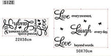 Live Every Moment, Laugh Every Day, Love Beyond Words, Wall Decal Motivational Sticker, Family Inspirational Wall