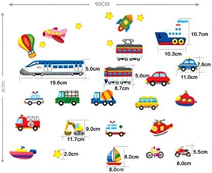 Cute Cartoon Car Removable Waterproof Wall Sticker size 30x60cm